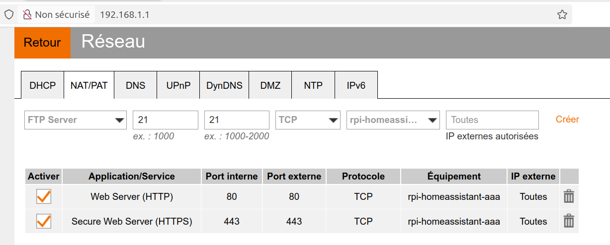 Port forwarding box orange